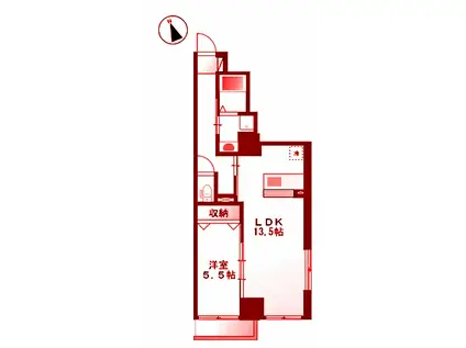 ネオブロッサム(1LDK/10階)の間取り写真