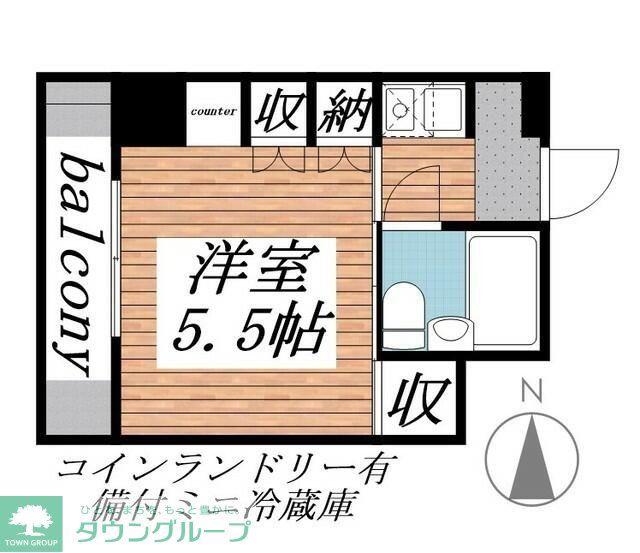 第12明智ビル(1K/2階)の間取り写真