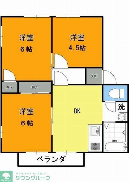 えふ・がーでん(3DK/1階)の間取り写真