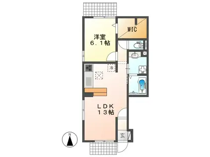ルピナス本山(1LDK/1階)の間取り写真