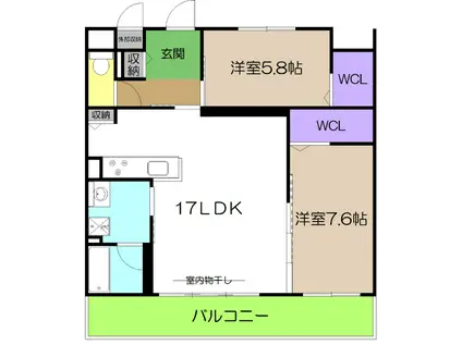 パルクエンテ(2LDK/3階)の間取り写真