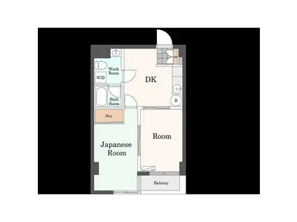 ノアール(2DK/2階)の間取り写真