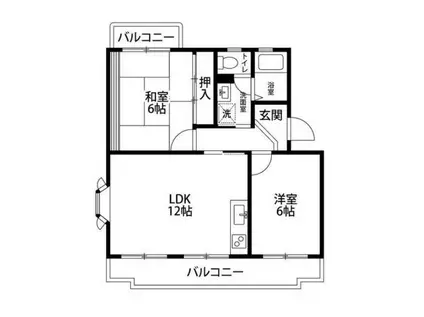 プラザM・M(2LDK/1階)の間取り写真
