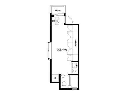 エール谷中(ワンルーム/2階)の間取り写真