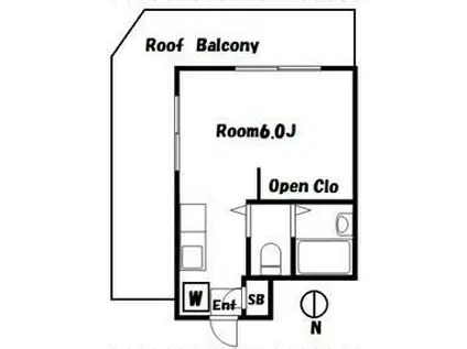 ドミールタカラ(ワンルーム/4階)の間取り写真