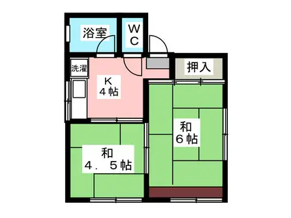 原コーポ(2K/1階)の間取り写真