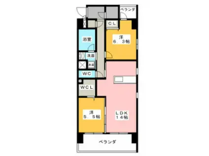 CERES照が丘II(2LDK/2階)の間取り写真