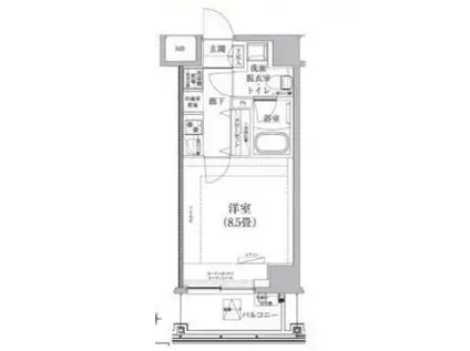 アイル イムーブル西大島(1K/8階)の間取り写真