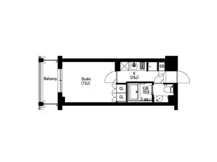 エスティメゾン武蔵小山II(1K/2階)の間取り写真