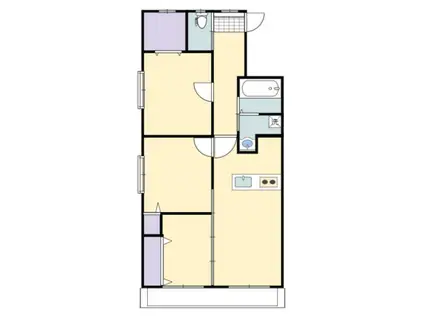 レジデンス和知川原 A棟(3DK/2階)の間取り写真