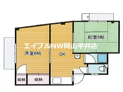コーポ中山(2DK/3階)の間取り写真