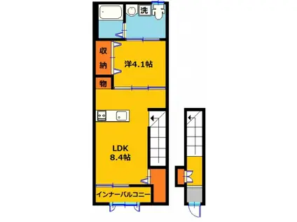 グローリオIII(1LDK/2階)の間取り写真