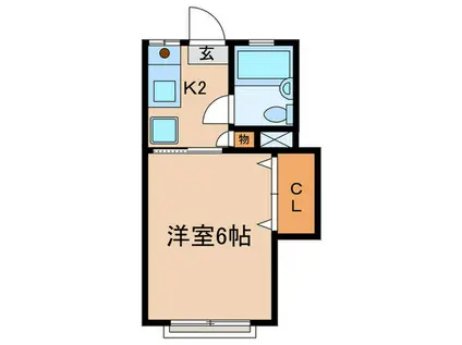 ふたばレジデンス(1K/1階)の間取り写真