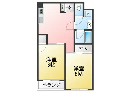 グランデ85(2DK/2階)の間取り写真