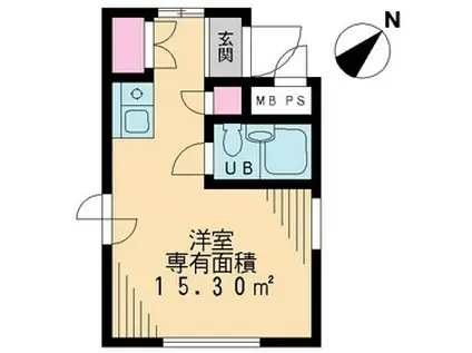 パークハイム吉祥寺(ワンルーム/4階)の間取り写真