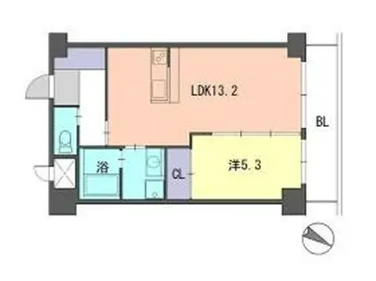レジデンス住吉(1LDK/4階)の間取り写真