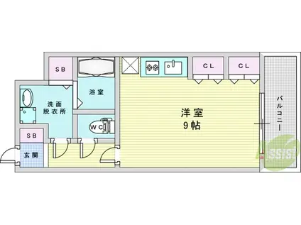 ジュネス姫里Ⅱ(ワンルーム/3階)の間取り写真