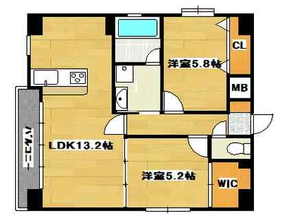 ルナクレア(2LDK/5階)の間取り写真