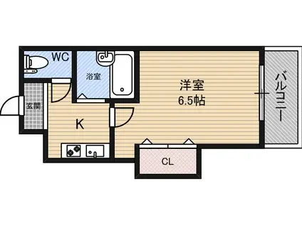 シンパシー京橋(1K/6階)の間取り写真