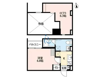 WISTERIA R&T(1K/2階)の間取り写真