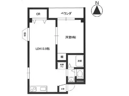 ラファミーユ(1LDK/4階)の間取り写真
