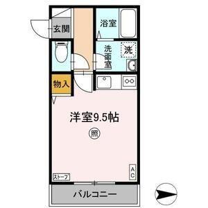シャトーN43(ワンルーム/2階)の間取り写真