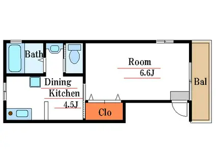 エム・フラワー (1DK/3階)の間取り写真