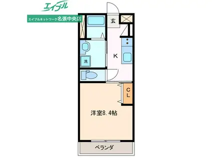 コート とも(1K/1階)の間取り写真