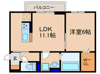 エレガンスビュー(1LDK/3階)の間取り写真
