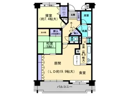 オークヒルズ平尾倶楽部(2LDK/2階)の間取り写真