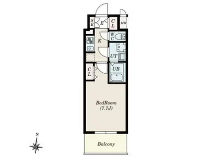 S-RESIDENCE堀田ノース II(1K/9階)の間取り写真