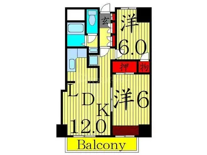 プリズムコート綾瀬(2LDK/5階)の間取り写真