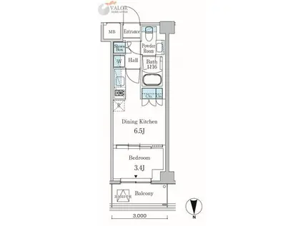 パークアクシス東蒲田 311(1DK/4階)の間取り写真