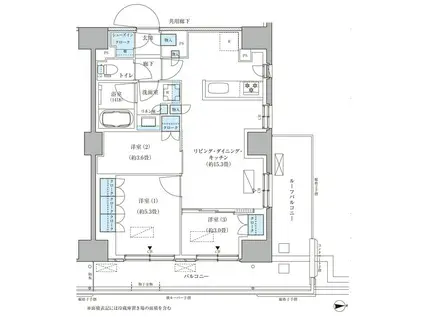 パークアクシス品川天王洲アイル(3LDK/8階)の間取り写真