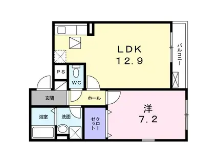 アビタシオンII(1LDK/1階)の間取り写真