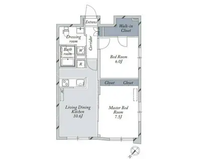 LA DOUCEUR文京大塚ウエスト(2LDK/4階)の間取り写真