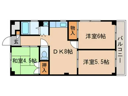 マツモトマンション(3DK/2階)の間取り写真