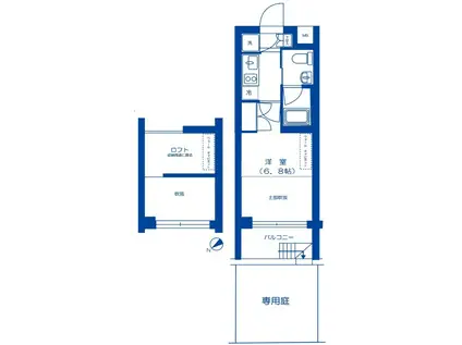 ブライズ上池台(1K/1階)の間取り写真