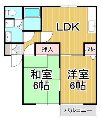 カルムモンルポ(2LDK/2階)の間取り写真