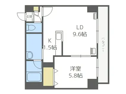 レガート菊水(1LDK/6階)の間取り写真