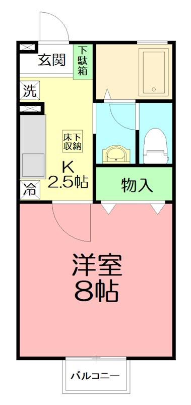 コーポラス泉(1K/1階)の間取り写真