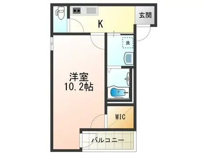 フジパレスあびこV番館(1K/1階)の間取り写真