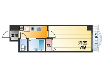 ノルデンハイム東三国IIIA棟(1K/6階)の間取り写真