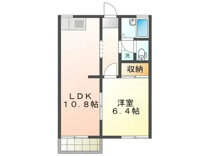 レジデンス南津D(1LDK/1階)の間取り写真