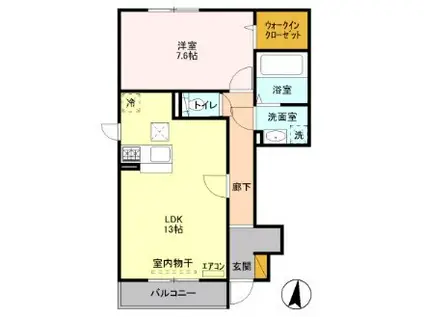 フォレステージ ビー(1LDK/1階)の間取り写真