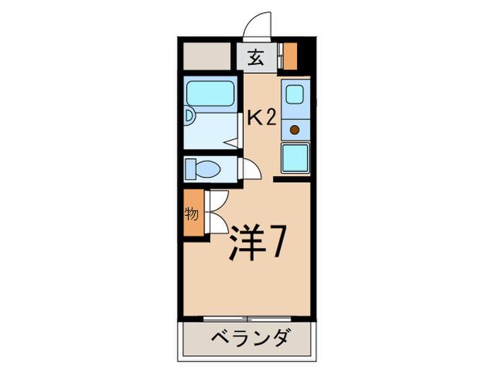シェルマンション(1K/6階)の間取り写真