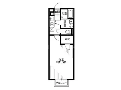 アムール コンセルト(1K/1階)の間取り写真