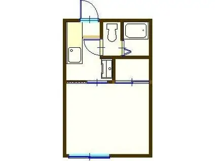 コーポ白百合(1K/2階)の間取り写真