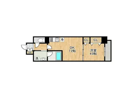 GRAND ECLAT(1DK/3階)の間取り写真