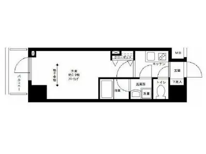 プライムアーバン白山(1K/6階)の間取り写真